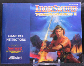 Wizards & Warriors II Iron Sword (Nintendo NES)  w/manual Authentic & Tested