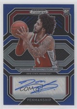 2021-22 Prizm Draft Picks College Penmanship Blue Duane Washington Jr Auto 0sb5