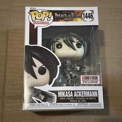 Funko POP! Attack on Titan Mikasa (Metallic) #1446 Bigbadtoystore Ex +Protector