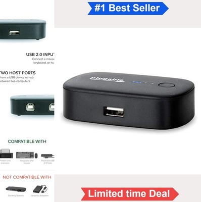 USB 2.0 Sharing Switch Two Computers One Button Toggle Printer Scanner Hub