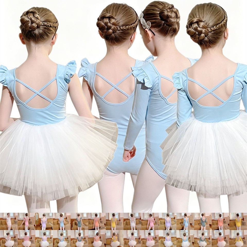 Niñas Niños Ballet Tutú Vestido Falda Gimnasia Leotardo Ropa de Baile Bailarina Disfraz