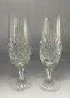 2 Vintage 1970s Zawiercie Monika Crystal Champagne Flutes Glasses Short Stem