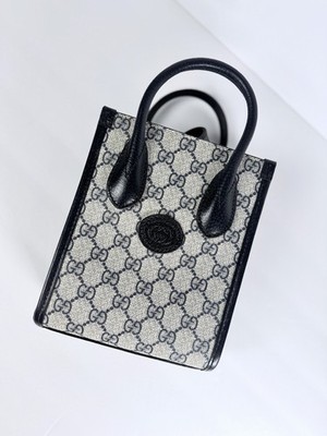 Gucci Interlocking G Patch Tote GG Coated Canvas Mini | eBay