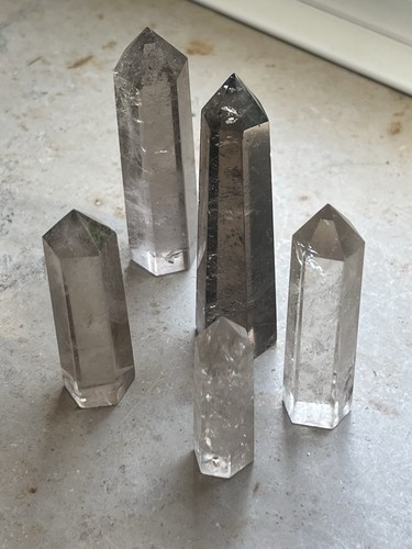 Rauchquarz Türme Set 5 Stück verschiedene Größen Edelstein Kristall Quarz Rauchquarz Türme Set 5 Stück verschiedene Größen Edelstein Kristall Quarz