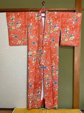 Pure Silk Kimono with Fine Pattern, Traditional Wear, Used