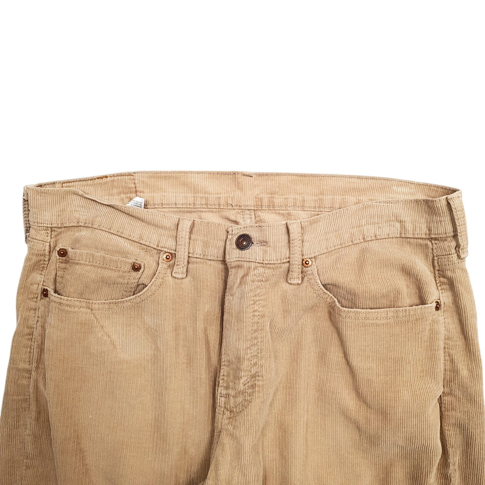 LEVIS 514 Corduroy Trousers Cord Jeans Cotton Blend Beige Mens W34 L34 image 2