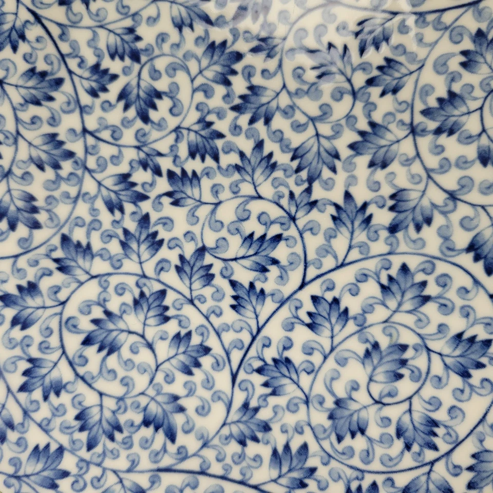 Japanese Porcelain Plate Dish Vintage Blue Flower Design Oval 7 1/2” x 5 1/2” - Image 3 of 4