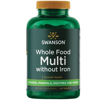 Swanson Whole Food Multi without Iron 90 Tablets Clean - Core Wellness Support