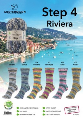 Austermann Step 4 Riviera 4-fach, Sockenwolle 4-fädig, mit Aloe Vera & Jojoba-Öl