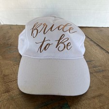 Bride To Be White Hat Adjustable Adult Size OSFA Bride To Be Baseball Cap