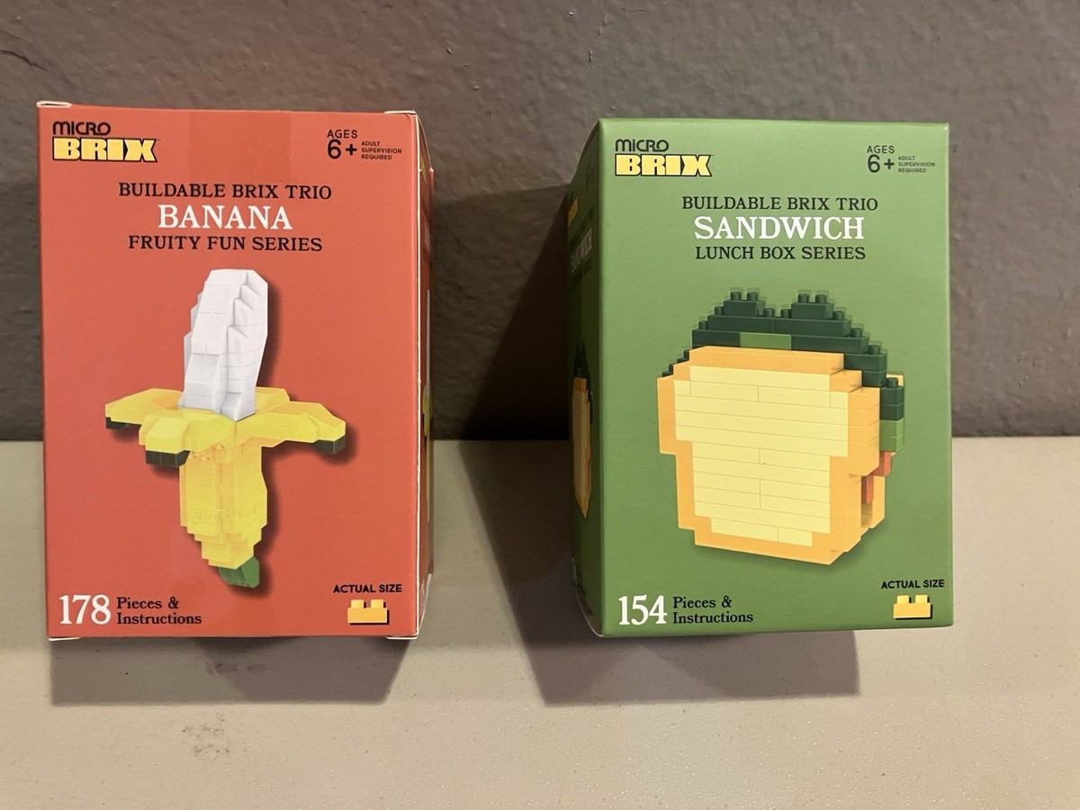 Micro Brix Buildable Brix Trio - Banana & Sandwich Set - New 2025