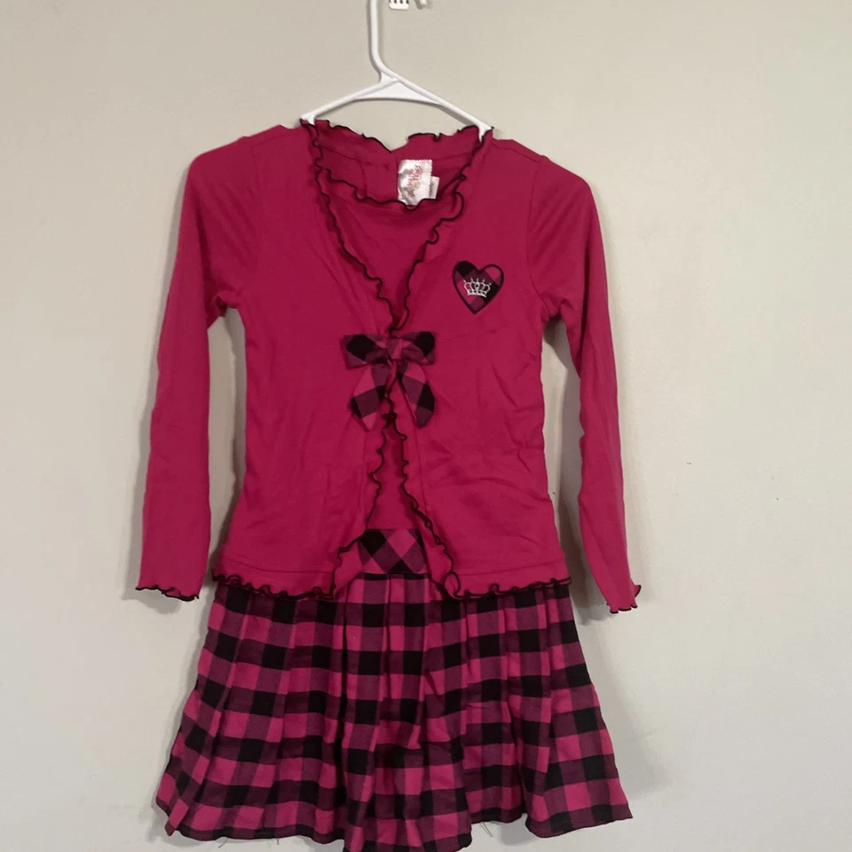 Vestido rosa/negro Dollie & Me Girls talla 10. Foto 2 de 4