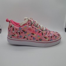 Heelys Skate Shoe Pink Clouds Cupcakes Patterned Low Youth Sz 4 EUC 0113S