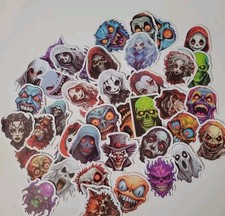 10 Stickers Spooky Skulls Faces Randomly Picked Stickers With No Duplicate