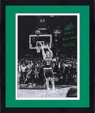 Framed Payton Pritchard Celtics Signed 16x20 Black and White Buzzer Photo w/Insc