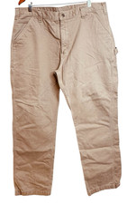Men's Carhartt Relaxed Fit Carpenter Pants SZ 40x32 Tan Casual Work B324-DKH