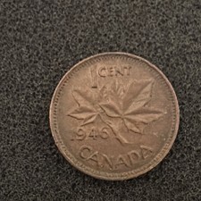 Canada 1946 1 Cent Copper One Canadian Penny Nice Coin