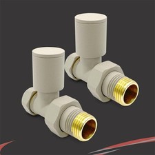 Cappuccino Straight Valves Radiators Towel Rails Standard Lockshiled (Pair)