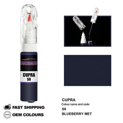 FÜR CUPRA BLUEBERRY MET S8 Touch Up Lackstift Pinsel Fix Kit Kratzer Chip Set