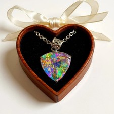 90 Ct+ Natural Mystic Topaz Trillion Cut 925 Solid Silver Pendant Gemstone