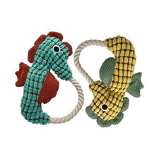Plush Wrinkled Squeaky Dog Toy,2-Pack The Best Durable Teething Puppy Rope Ch...
