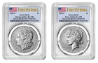 2025-S (PR70) Reverse Proof Morgan & Peace Silver Dollar (2 Coin Set) FS PCGS