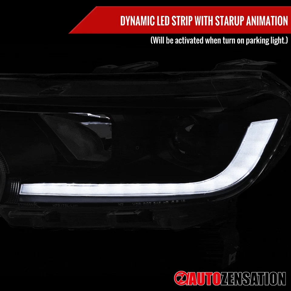 Fit 2019-2023 Ford Ranger XLT Black Projector Headlights LED Sequential Signal — 第 4/4 张图片