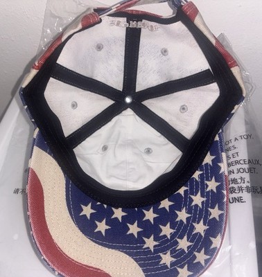 Supreme Pigment Coated S Logo 6-Panel Flag Hat Red White Blue