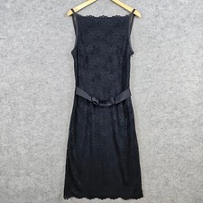 Isaac Mizrahi for Target Women's Black Lace Dress Sleeveless Belted Nylon Size 8