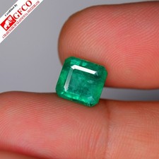  GFCO FULL CERTIFIED 3.72ct Octagon Natural Green Emerald Zambia - Noble Gem