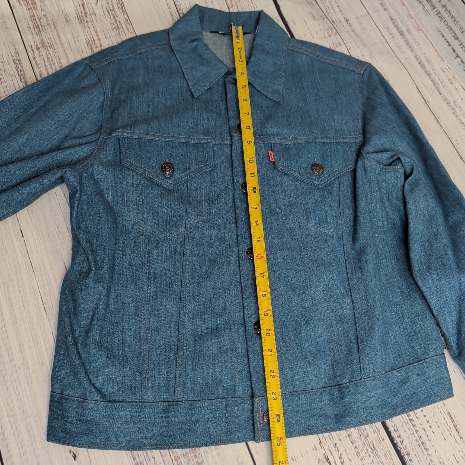 Vintage 70s Levi's for Men Orange Tab Soft Blue Jean Chore Jacket Lg Streetwear thumbnail 9