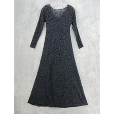 Vintage Dress Womens Small Velvet Flocked Semi Sheer Whimsigoth Fairy Witchy