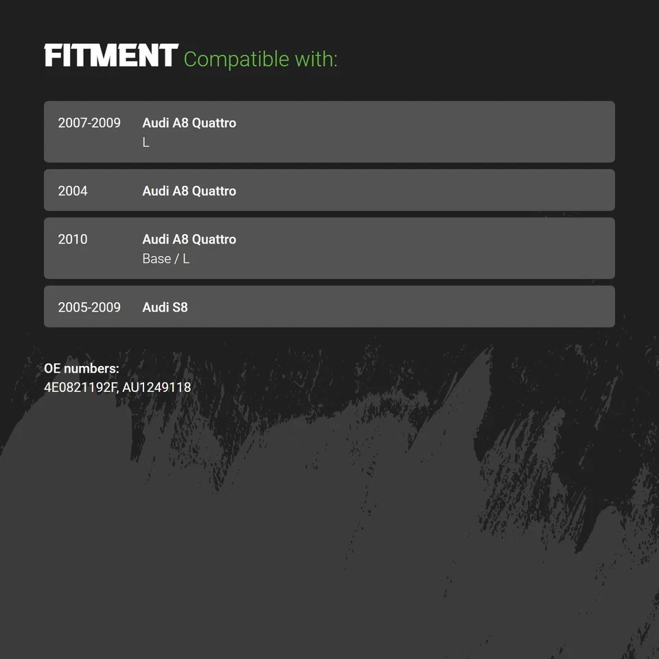 Fender Liner Rear Section For Audi S8 2007-2009 Passenger Side Front 4E0821192F Foto 2 de 2