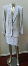 GINGHAM 80S 90S VTG PENCIL SKIRT MATCHING BLAZER JACKET SET sz jkt/6 skirt/4