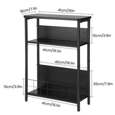 Vintage Slim Side Table, 3-Tier Modern End Table for Narrow Spaces