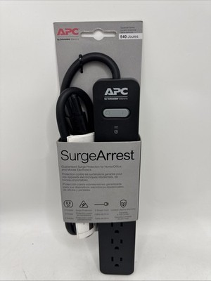 APC Essential SurgeArrest 6-Outlet Surge Protector 3  Cord PE63 Brand New (VD)