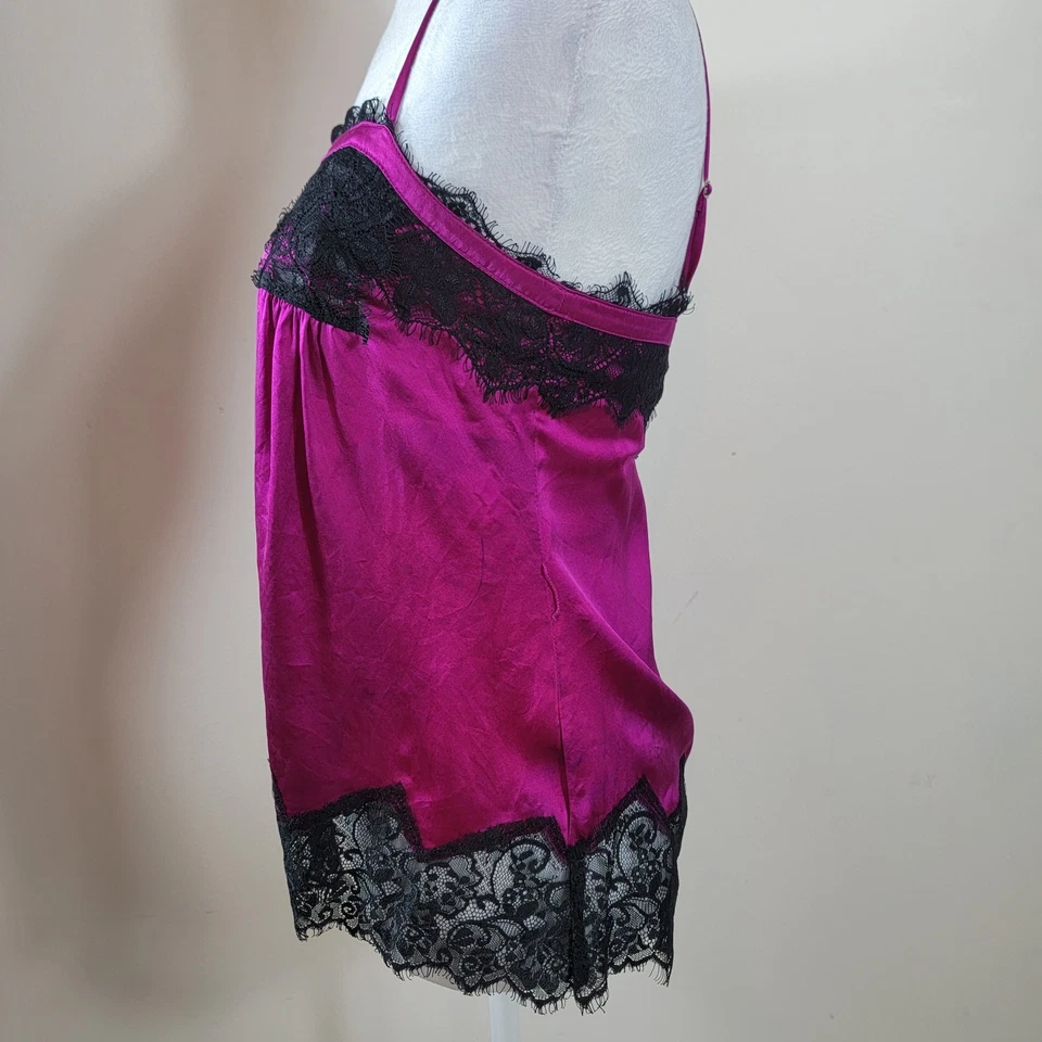 Camisola Bebe vintage para mujer XS rosa correas de encaje fluido Babydoll Y2K Fairy Whimsy Foto 3 de 4