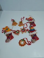 Sultana Jeweled Toyland  Christmas Felt Sequin Bead Ornament Vintage 70s