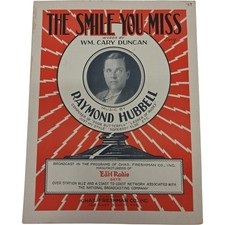 Vintage 1929 The Smile You Miss Raymond Hubbell Sheet Music