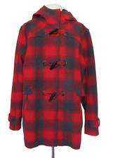 Pendleton Roslyn Waterproof Wool Blend Hooded Coat XL Women Red Gray Plaid