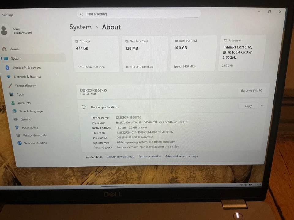 Dell Latitude 5511 · i5-10400H · 16GB · 500GB, photo 3 of 5