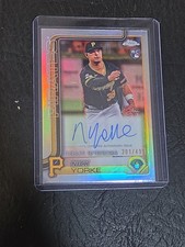 Nick Yorke 2025 Topps Chrome Update CRDA-NY Auto Rooke RC Pirates Refractor /499