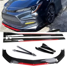 For Toyota Corolla XSE Front Bumper Lip Splitter Spoiler Glossy Black Red Body