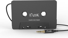 Elook Car Cassette Aux Adapter, 3.5mm Universal Audio Cable Tape Black