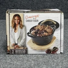 Cravings by Chrissy Teigen Mini Dutch Oven 3pc Preseasoned Cast Iron Lid Trivet