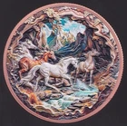 Wild Stallion Horses Coloured High Relief 1 oz .999 Fine Copper Coin
