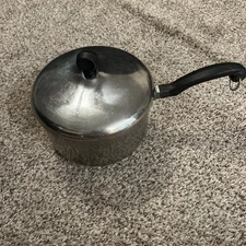 Vtg Farberware 2 Qt Sauce Pan Pot Stainless Steel Aluminum Clad USA with Lid