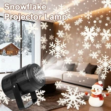 Christmas Snowflake Projector LED Moving Snowfall Laser Light Outdoor Landscape