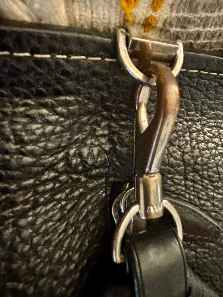 ALEXANDER WANG Unique Black Pebbled Leather Silver Metal Top Handle Bag Mid Size - image 3 of 4