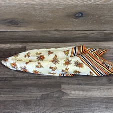 Vintage Glentex Silk Scarf Square Floral Print Beige Orange 26.5  